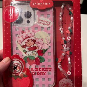 Strawberry Shortcake Beaded Strap Phone Case iPhone 13 Pro Max 14 Pro Max (new/